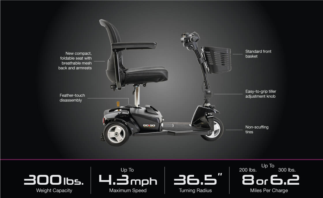 Pride Go-Go Ultra X 3 Wheel Travel Scooter