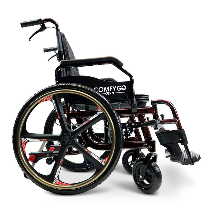 ComfyGo X-1 Lightweight Manual Wheelchair with Quick-Detach Wheels