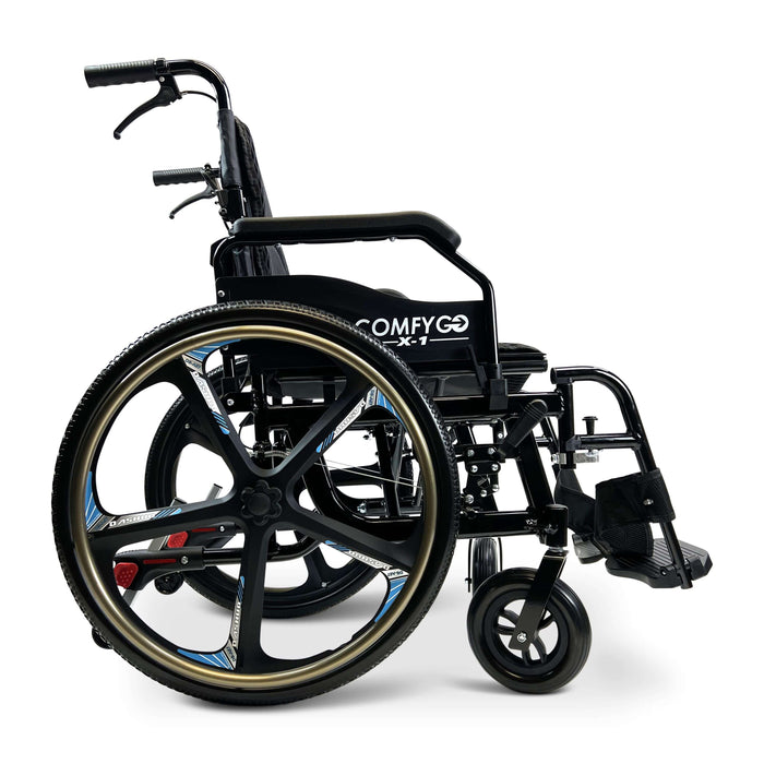 ComfyGo X-1 Lightweight Manual Wheelchair with Quick-Detach Wheels