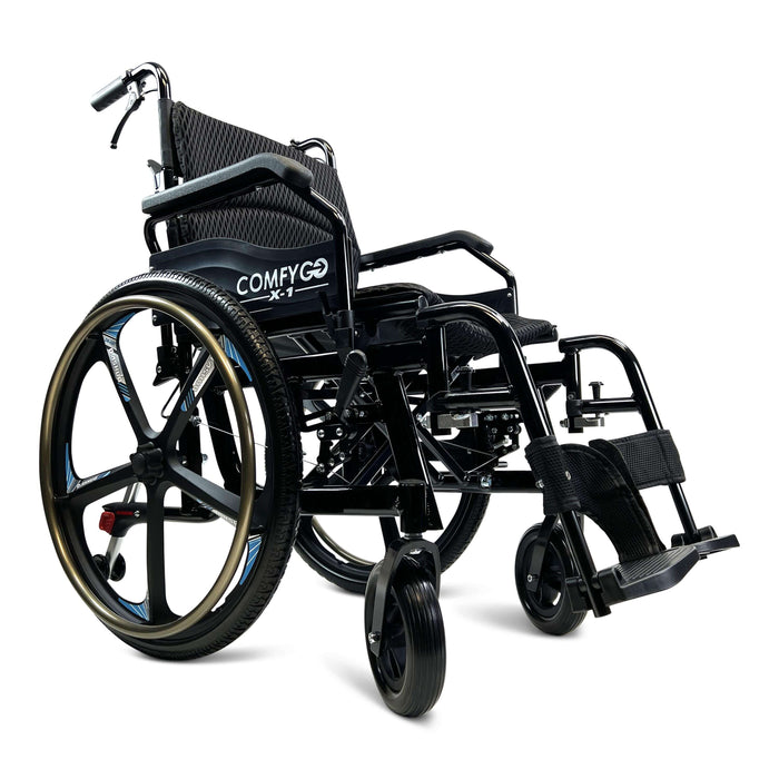 ComfyGo X-1 Lightweight Manual Wheelchair with Quick-Detach Wheels