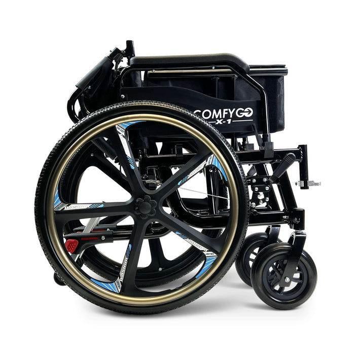 ComfyGo X-1 Lightweight Manual Wheelchair with Quick-Detach Wheels