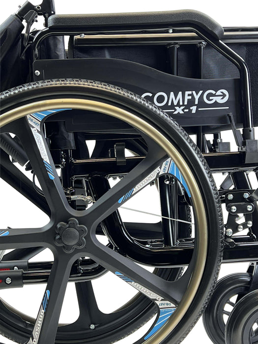 ComfyGo X-1 Lightweight Manual Wheelchair with Quick-Detach Wheels