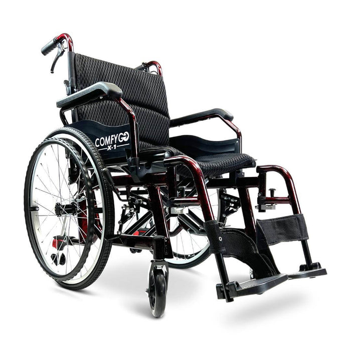 ComfyGo X-1 Lightweight Manual Wheelchair with Quick-Detach Wheels