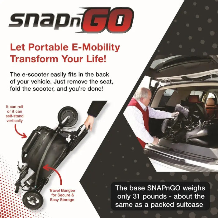 SNAPnGO Mobility Scooter Deluxe Edition