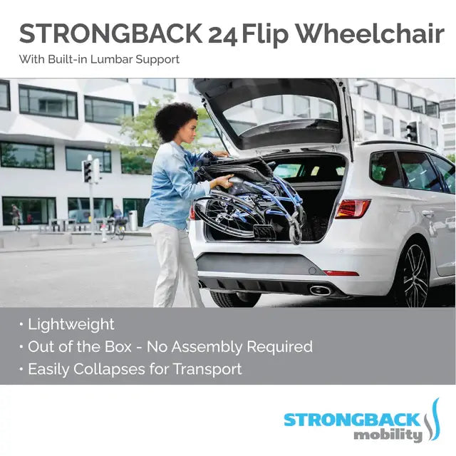 Strongback Mobility Comfort : 24 Flip Wheelchair