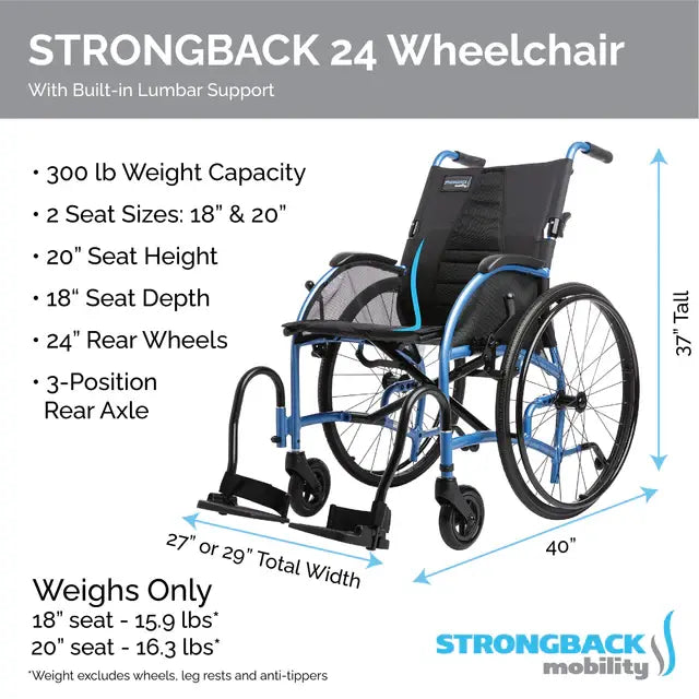 Strongback Mobility Comfort : 24 Wheelchair