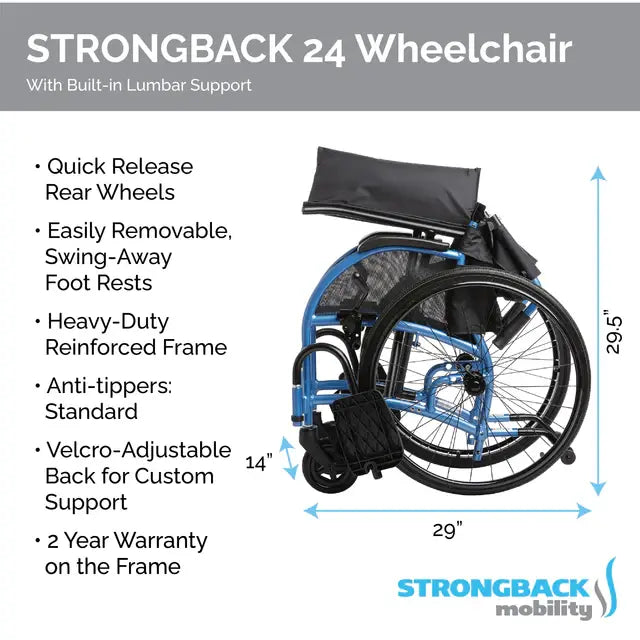 Strongback Mobility Comfort : 24 Wheelchair