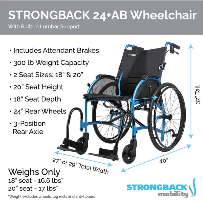 Strongback Mobility Comfort : 24+AB Wheelchair