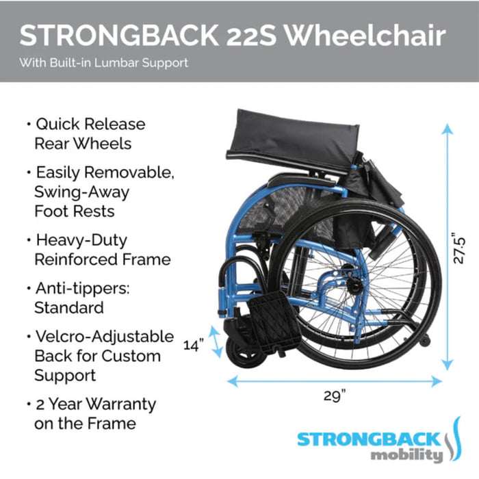 Strongback Mobility Comfort Small : 22S Wheelchair