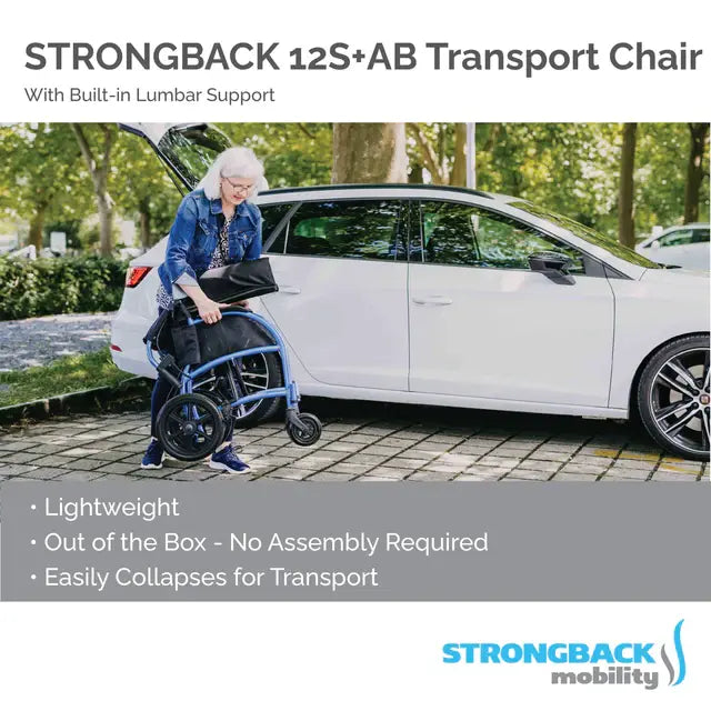 Strongback Excursion Small 12S+AB Transport Wheelchair