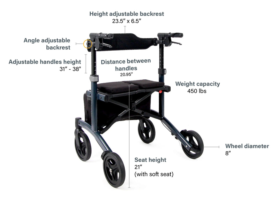 Triumph Escape HD - Heavy-Duty Rollator for Ultimate Support