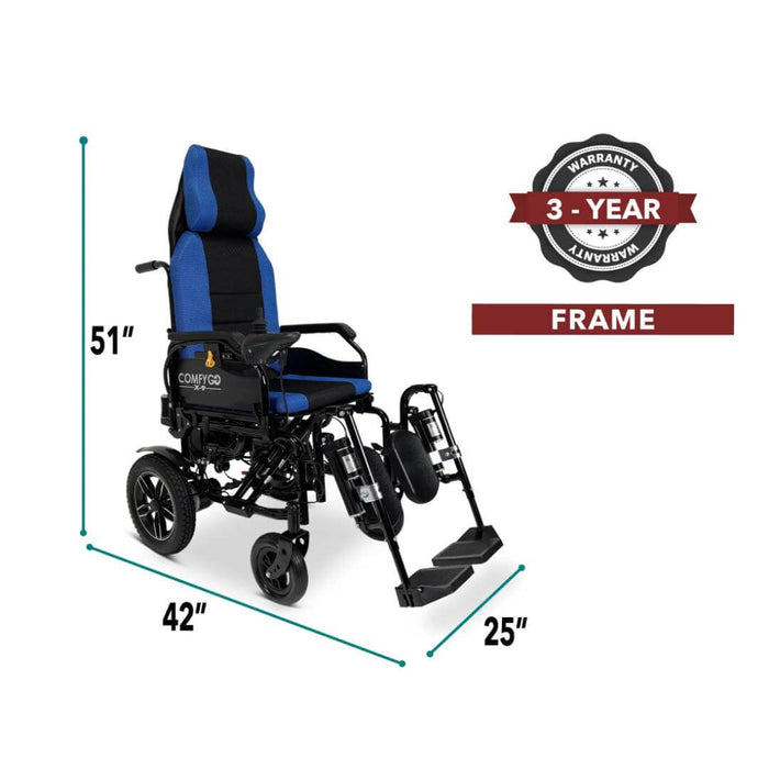 ComfyGo X-9 Remote Controlled Electric Wheelchair, Automatic Reclining Backrest & Lifting Leg Rests